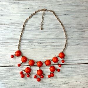Charming Charlie Coral Rhinestone Dangle Statement Necklace